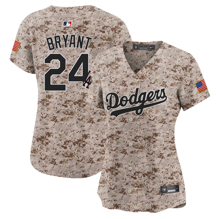 Women Los Angeles Dodgers 24 Bryant Camo Stitched 2025 Jersey style 2